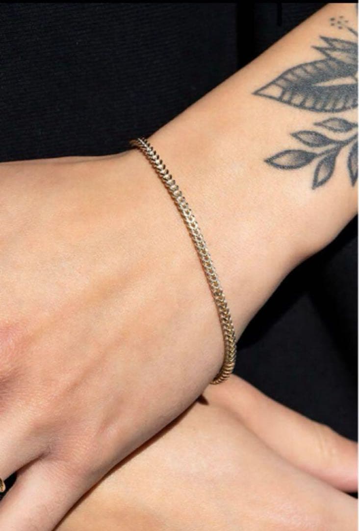 10K イエローゴールド フランクリンブレスレット 幅2.8mm 19cm