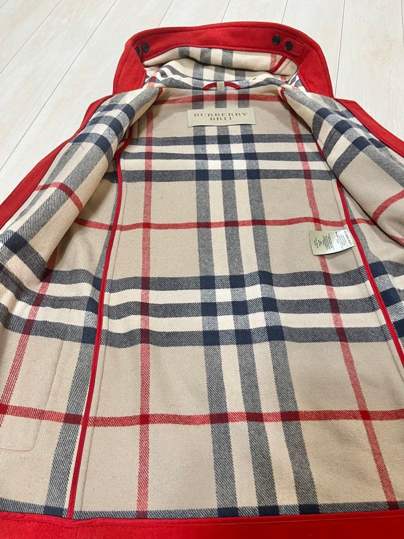 【美品】BURBERRY BRIT バーバリーブリット ダッフルコート 赤