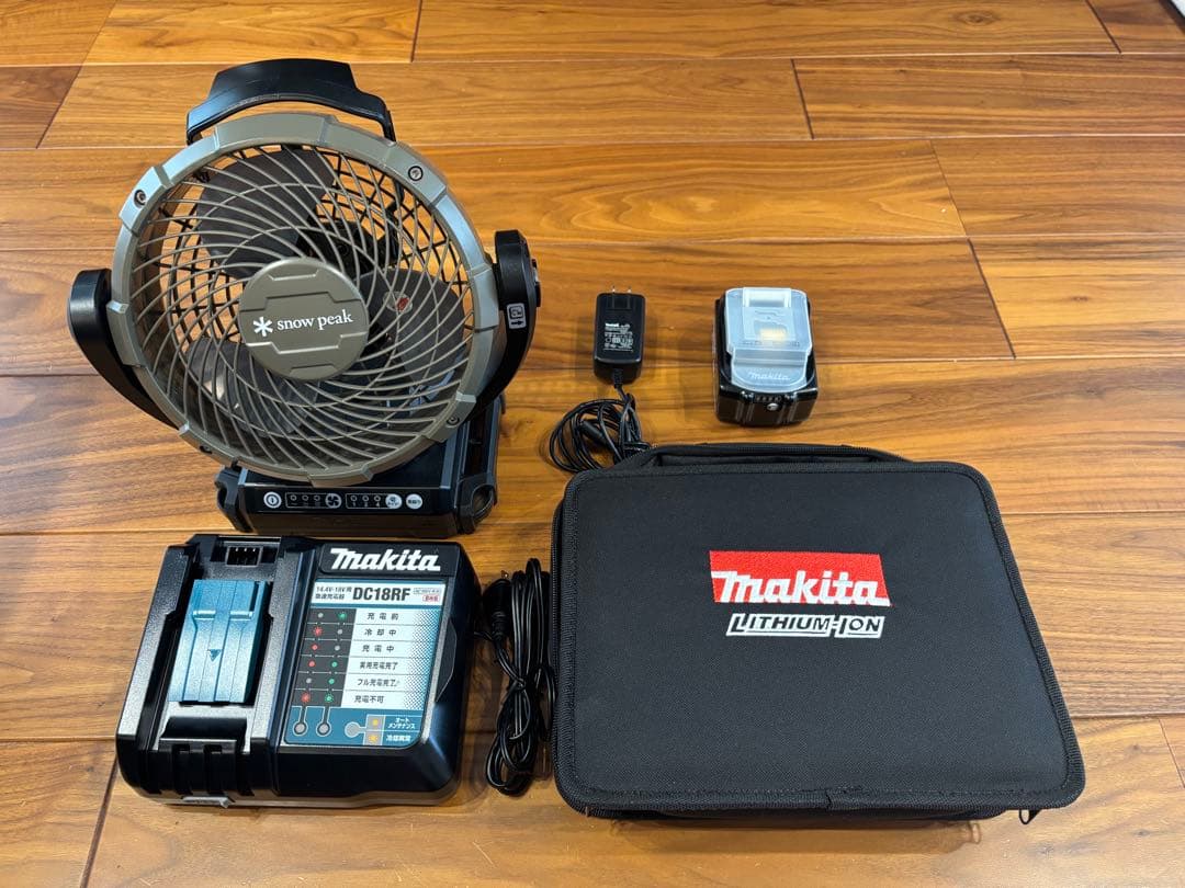  peak フィールドファン makita充電器、バッテリー