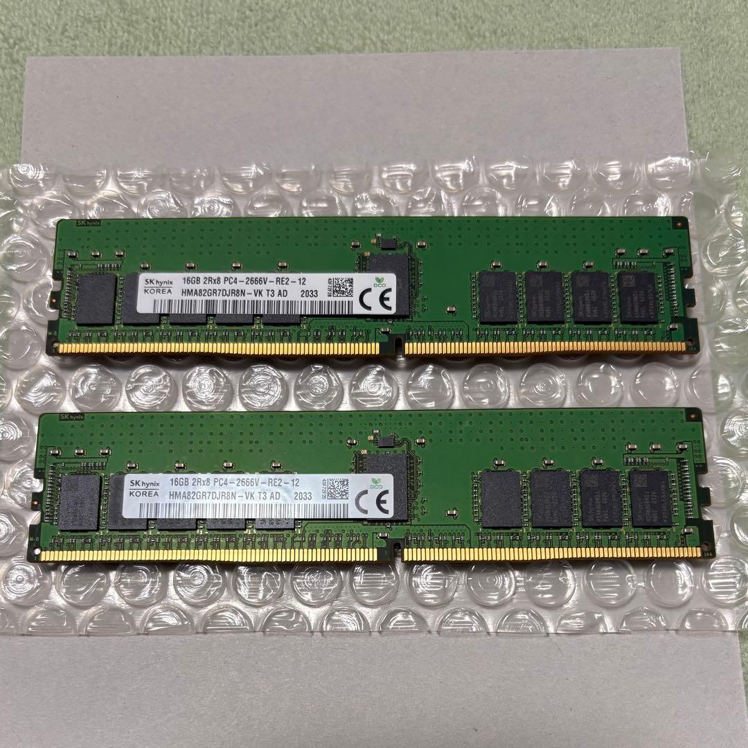 デスクトップ用 メモリー DDR4 16GB SK hynix ２枚組　32GB