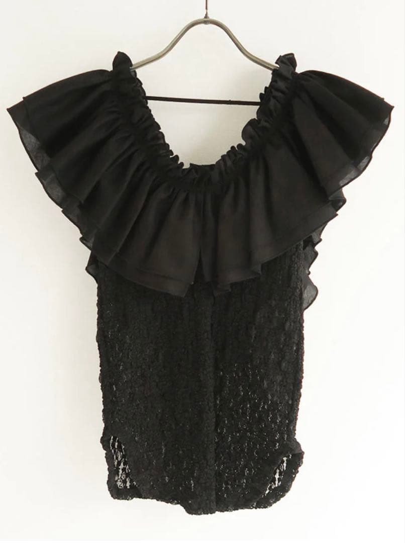 FUMIE TANAKA big frill lace cami ブラック