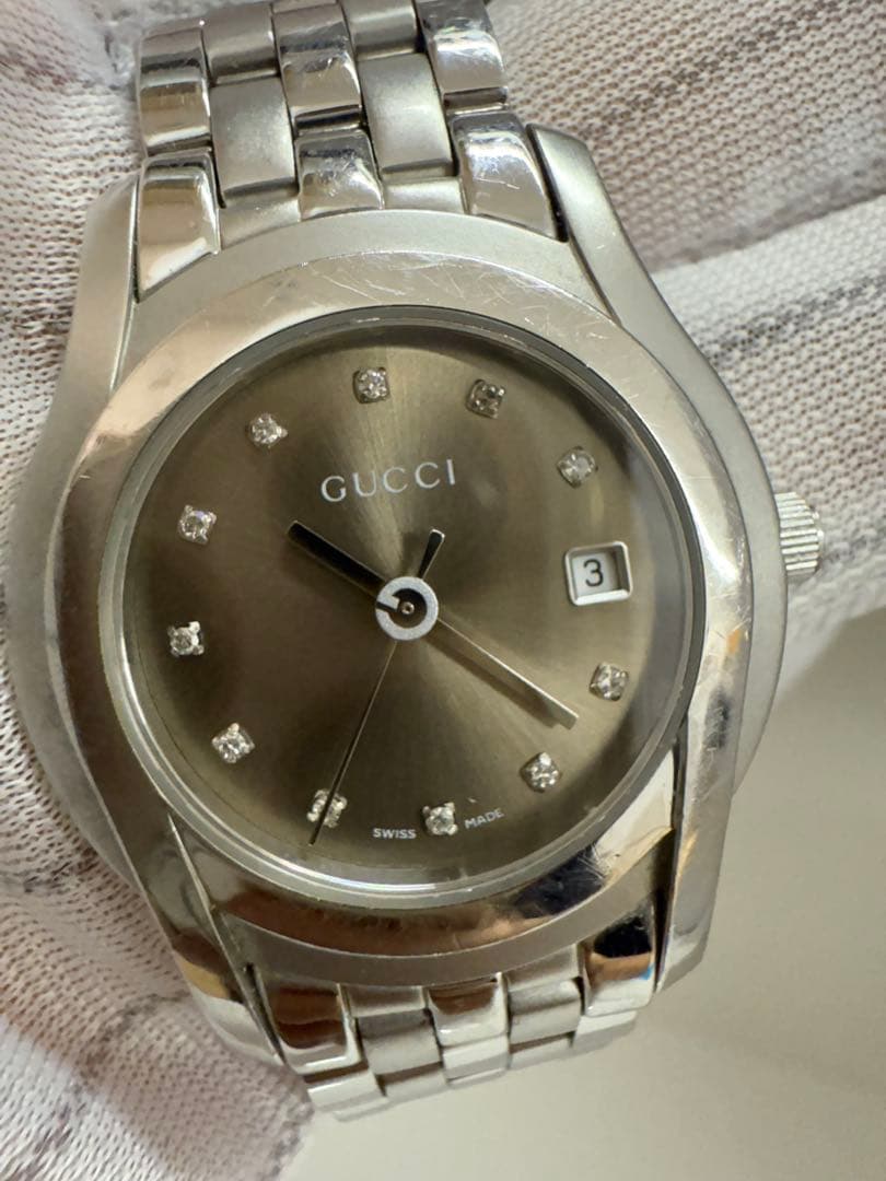 専用　GUCCI クォーツ腕時計 5500Lダイヤ11P　シルバー