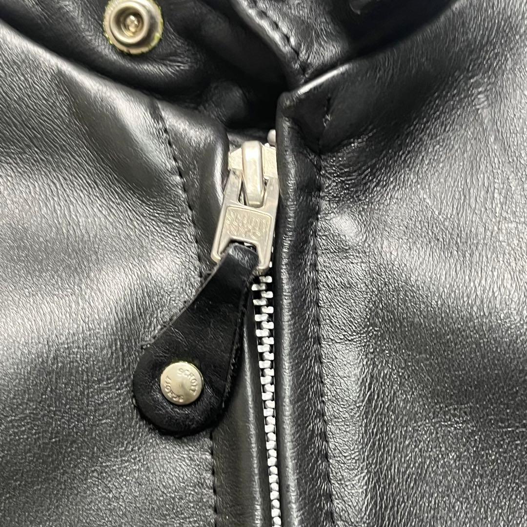 46size/極美品✨【米国製】schott シングルライダース 641 黒