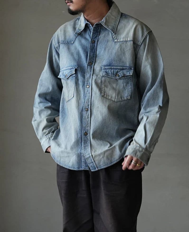 ANCELLM デニムウェスタンシャツ サイズ2