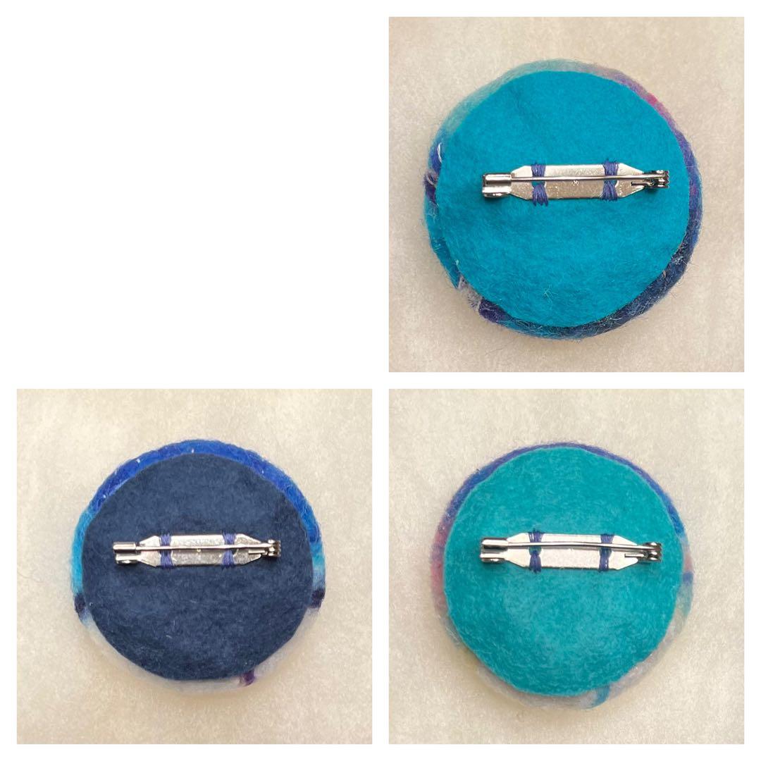 バナナ 羊毛フェルトブローチ3点