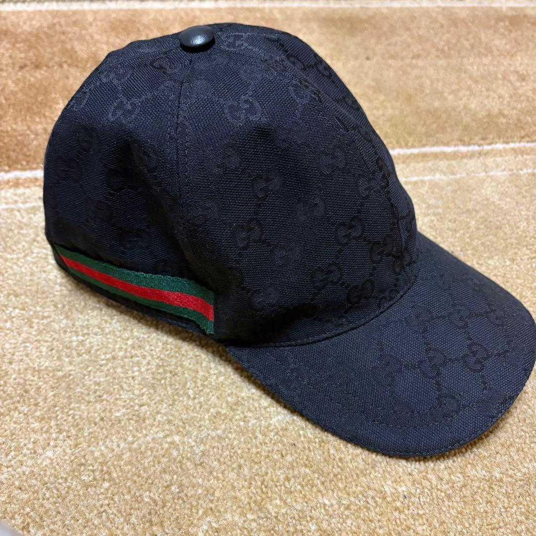 GUCCI GGキャンバス ベースボールキャップ ブラック