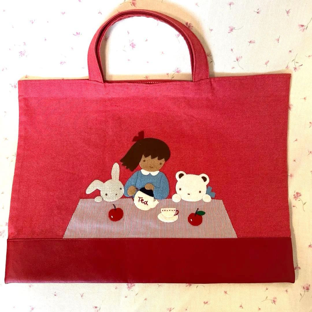 ぽぽ　ファミリア　デニムバッグ