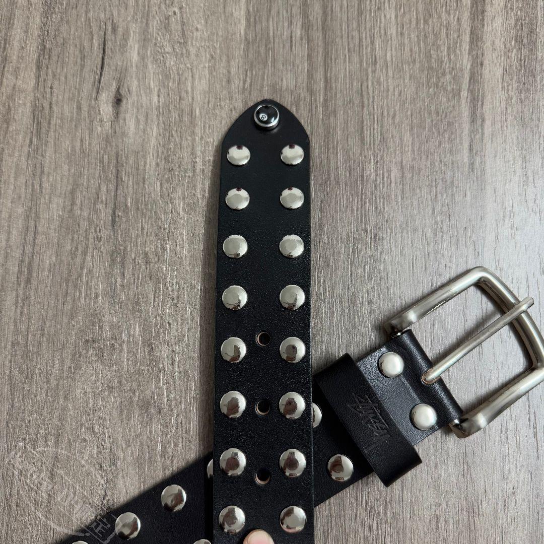 STUSSY 8BALL レザーベルト スタッズ メンズL/XL