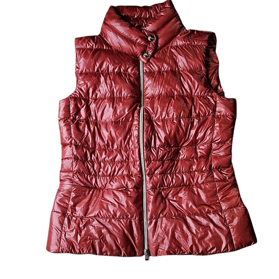 値下げしました HERNO フェザーダウンベスト ジャケット　レッドブラウン光沢