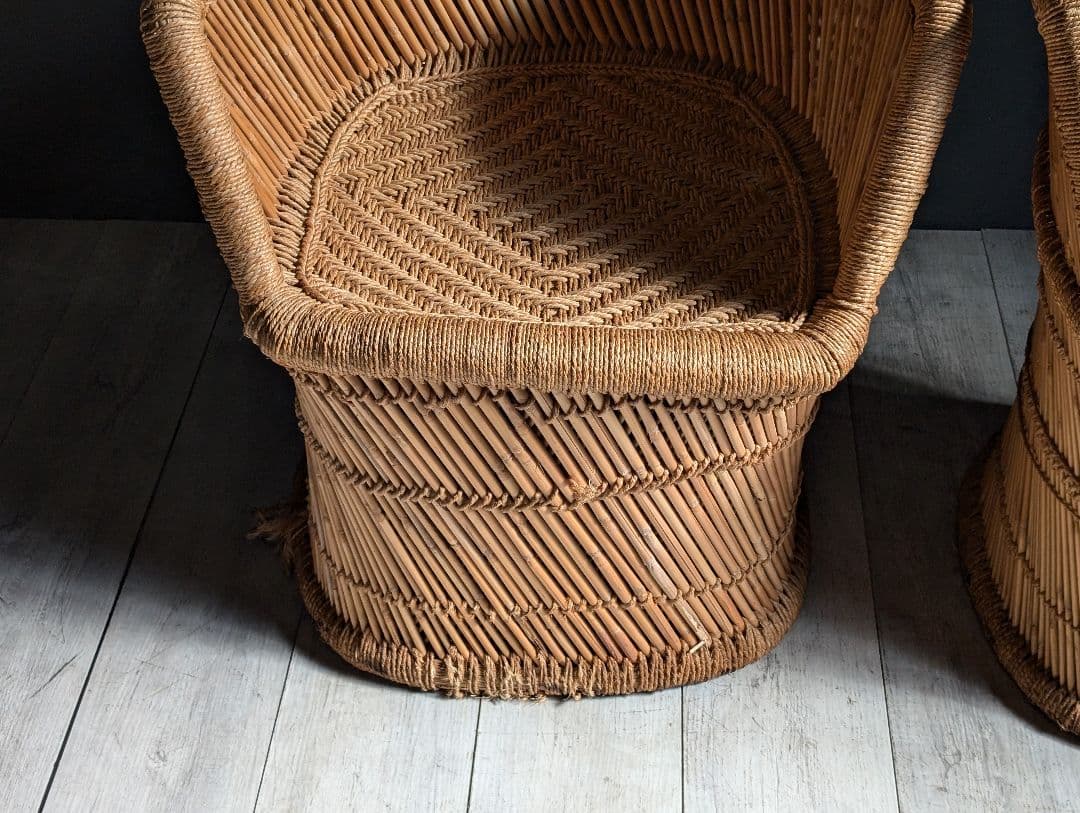 ラタン　籐　アームチェア　スツール　リゾート　バリ島　アジアン　YZ