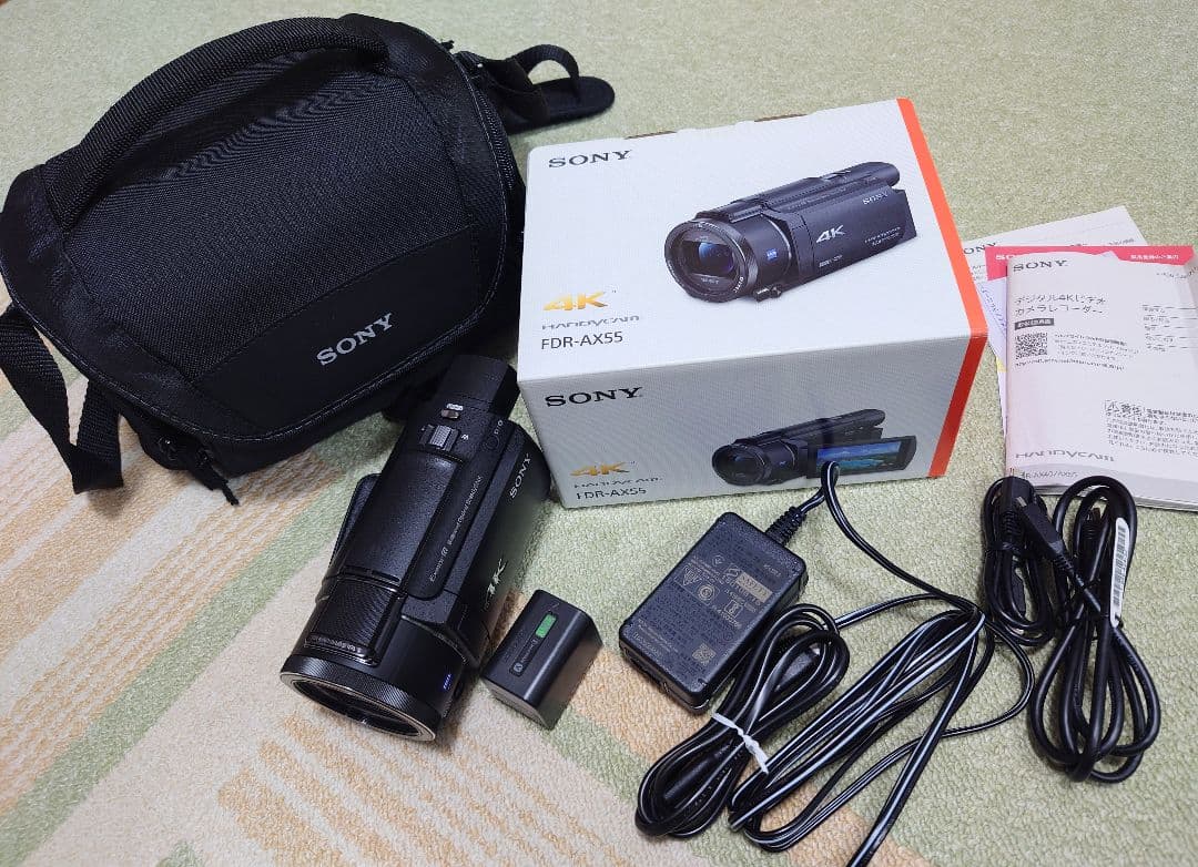 SONY FDR-AX55 4Kビデオカメラ +SDXCカード +カメラケース