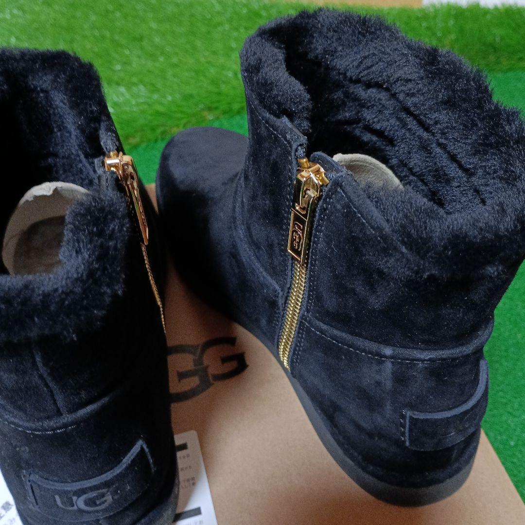 UGG ブラック ムートンブーツ ファスナー付き