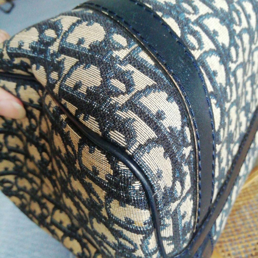 クリスチャンディオール トロッター ボストンバッグ ネイビー