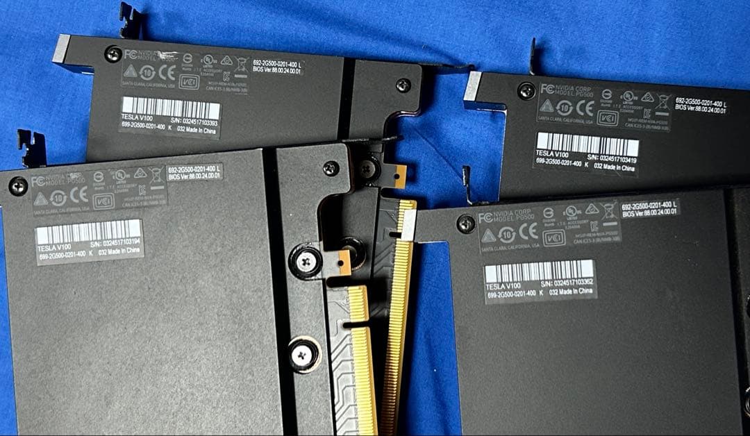 NVIDIA DGX Station用 水冷 Tesla V100 x4枚