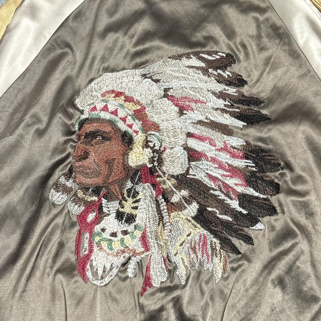 希少 goa インディアン スカジャン リバーシブル サテン フリー イーグル