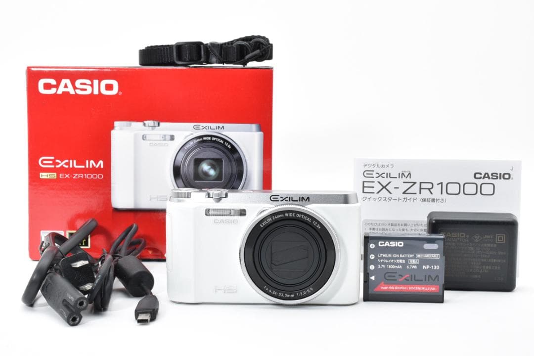 カシオ　CASIO EXILIM EX-ZR1000 ホワイト≪ 元箱付属 ≫