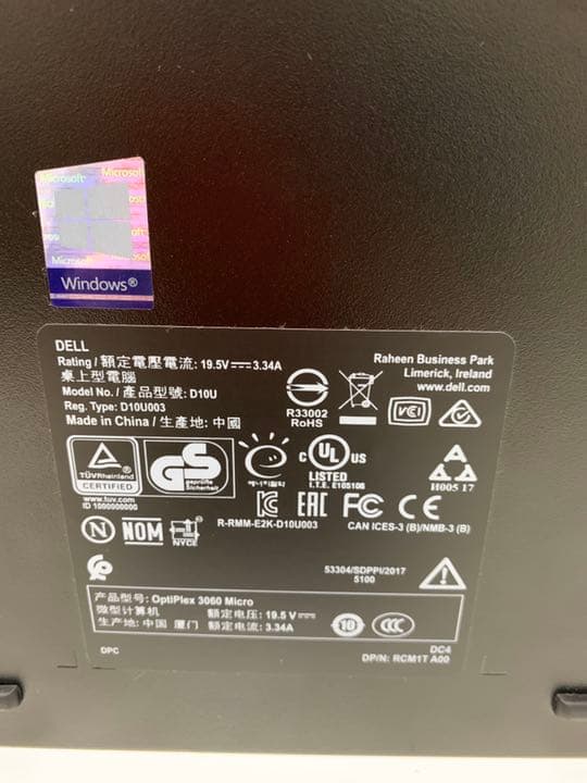 Windowsデスクトップ OptiPlex3060 micro