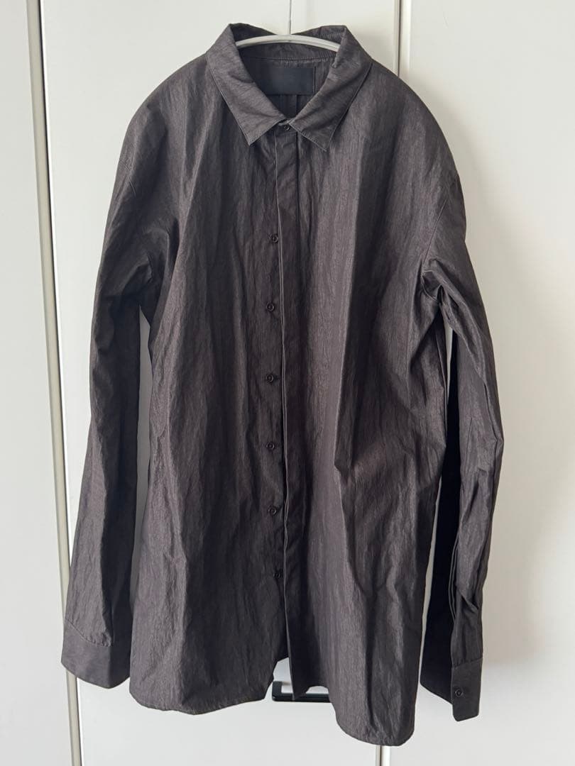 pryground｜シュウト｜Textured Crease Shirt｜黒