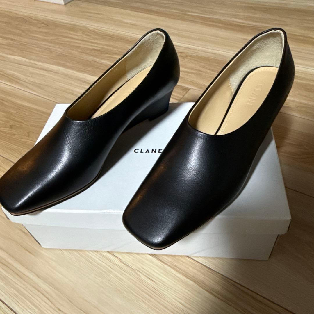 CLANE WEDGE SOLE SQUARE PUMPS クラネ　パンプス