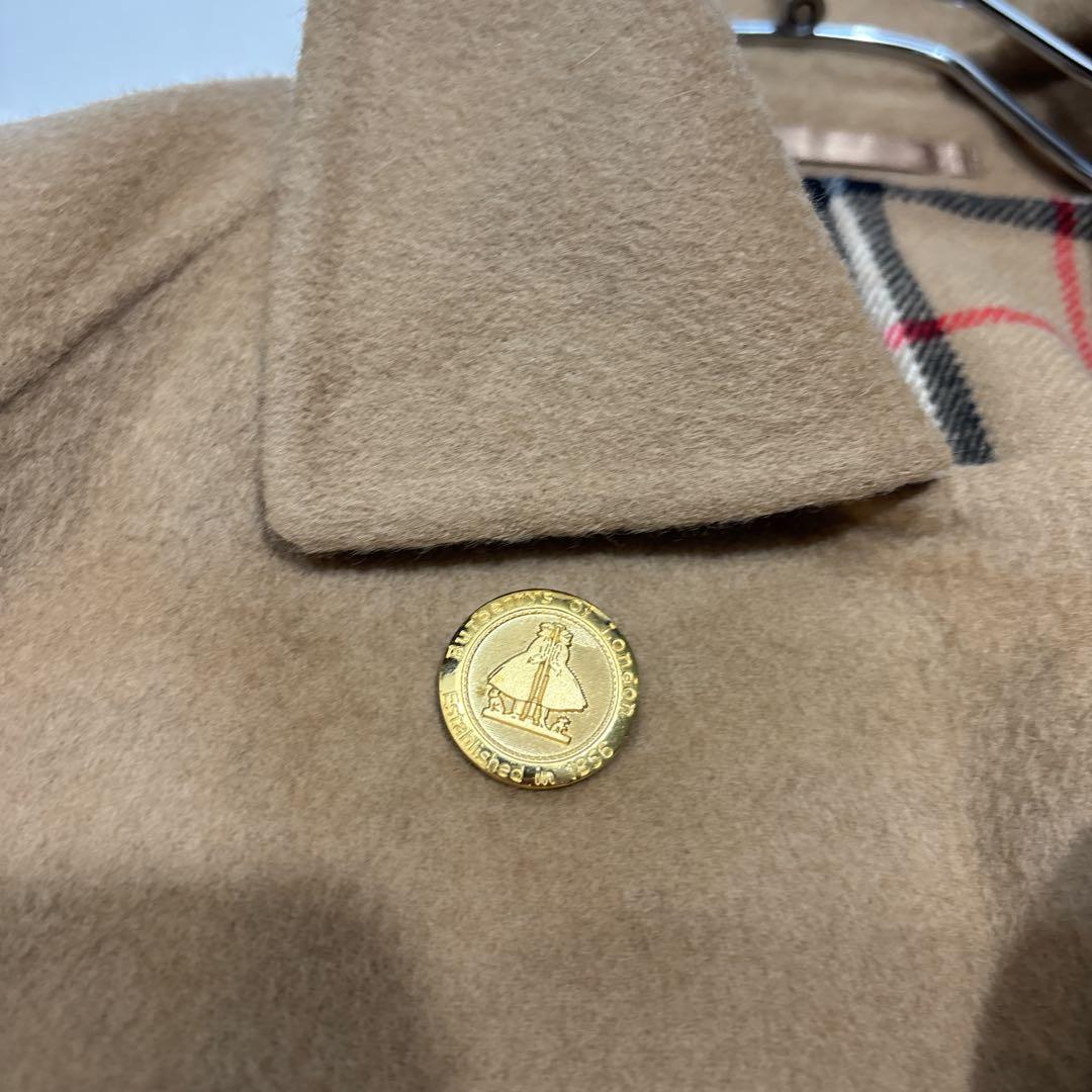 【幻の逸品】バーバリーズ　カシミヤウール　ダブルチェスターコート　金ボタン