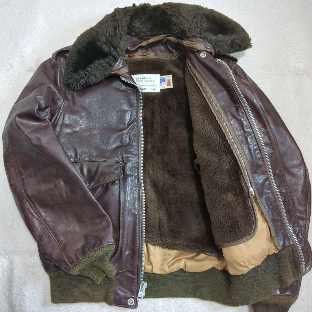 SCHOTT G-1 牛革 レザージャケット ボアライナー フライトジャケット