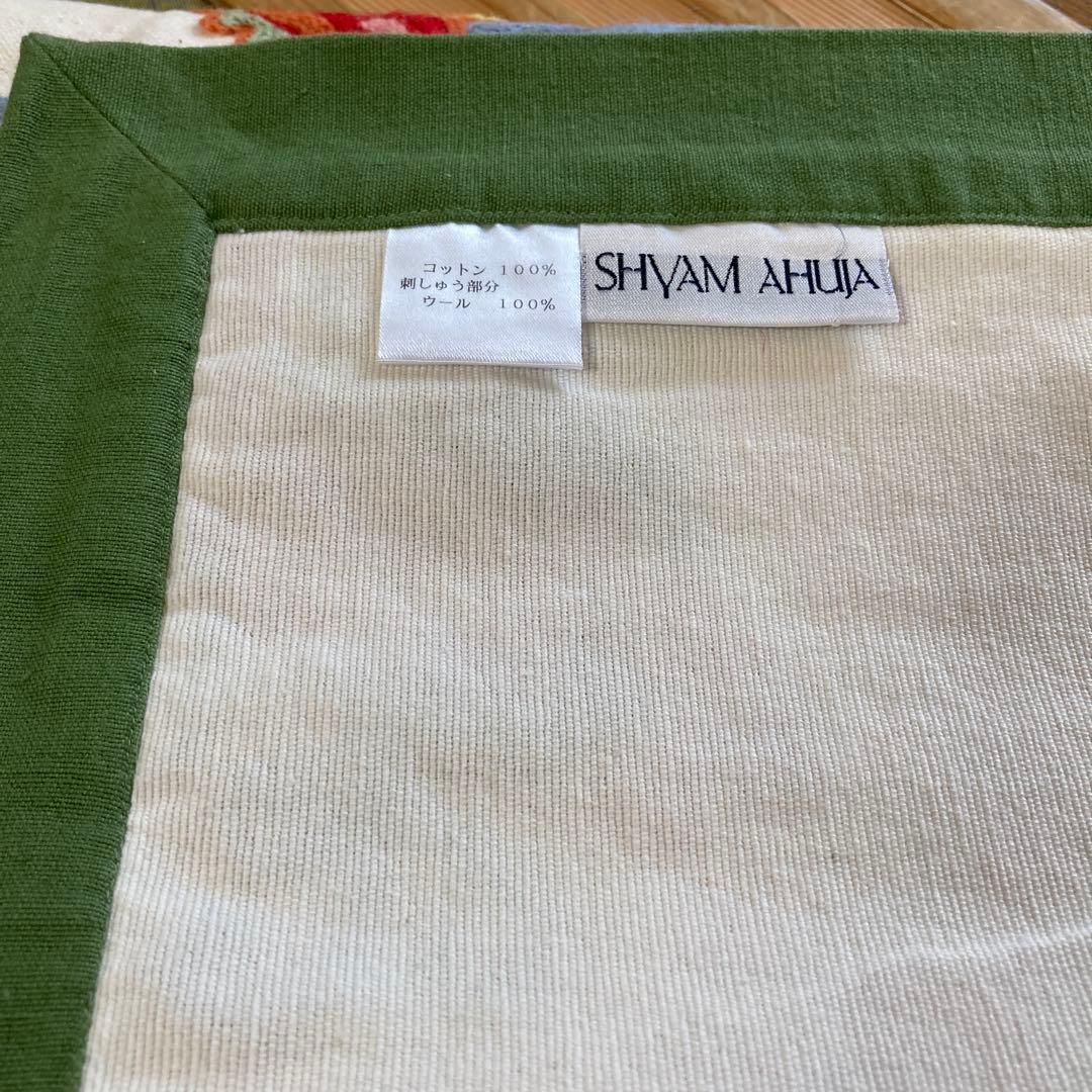 Shyam Ahuja インド綿 フリークロス エリアラグ ベッドカバー