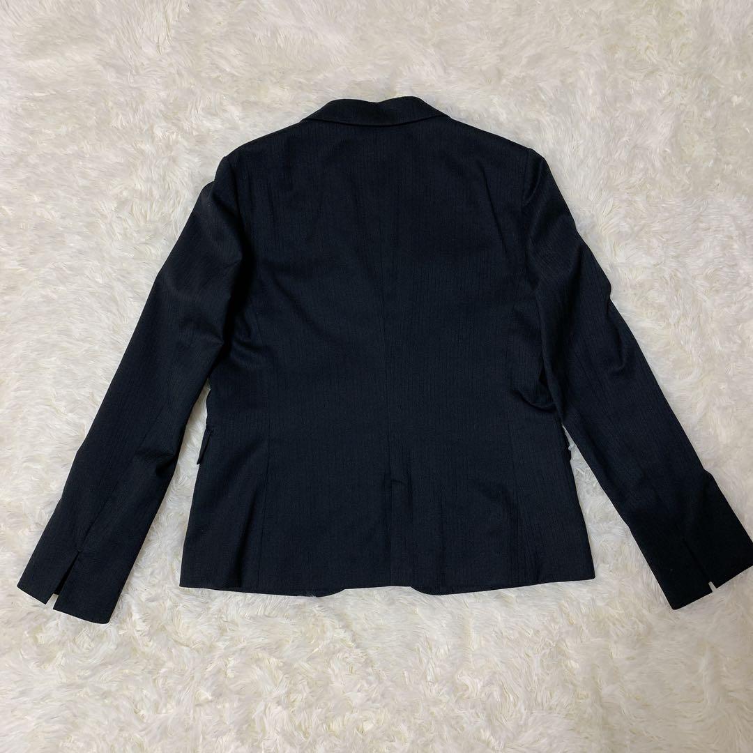 ✨極美品✨ AOKI 洗えるキレイスーツ 黒シャドーストライプ セットアップ