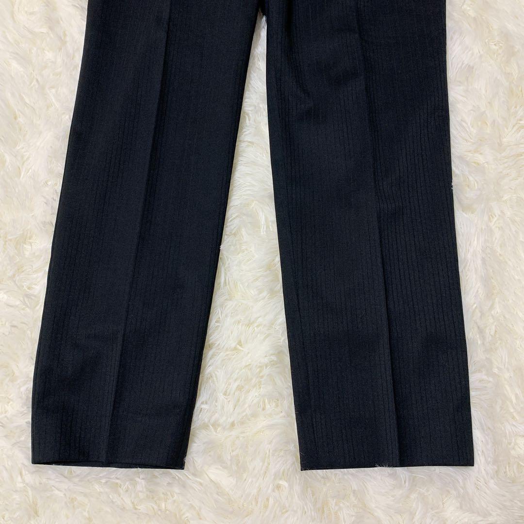 ✨極美品✨ AOKI 洗えるキレイスーツ 黒シャドーストライプ セットアップ