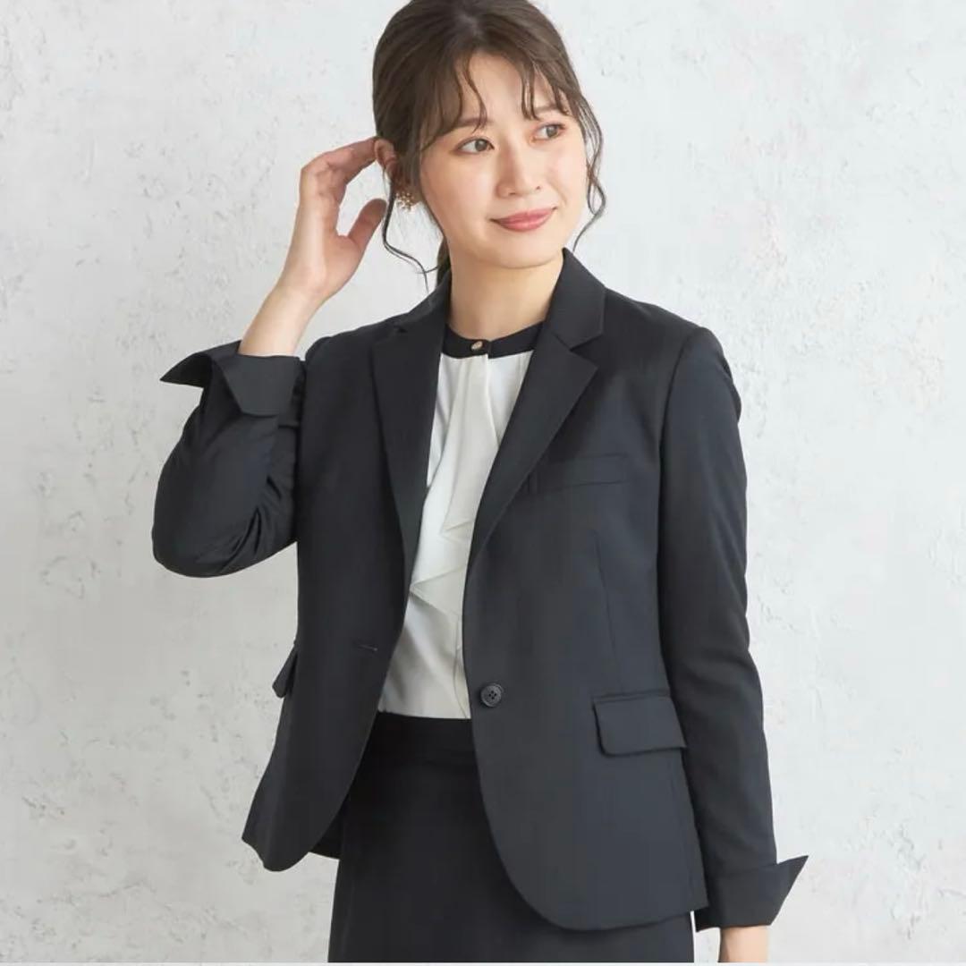 ✨極美品✨ AOKI 洗えるキレイスーツ 黒シャドーストライプ セットアップ