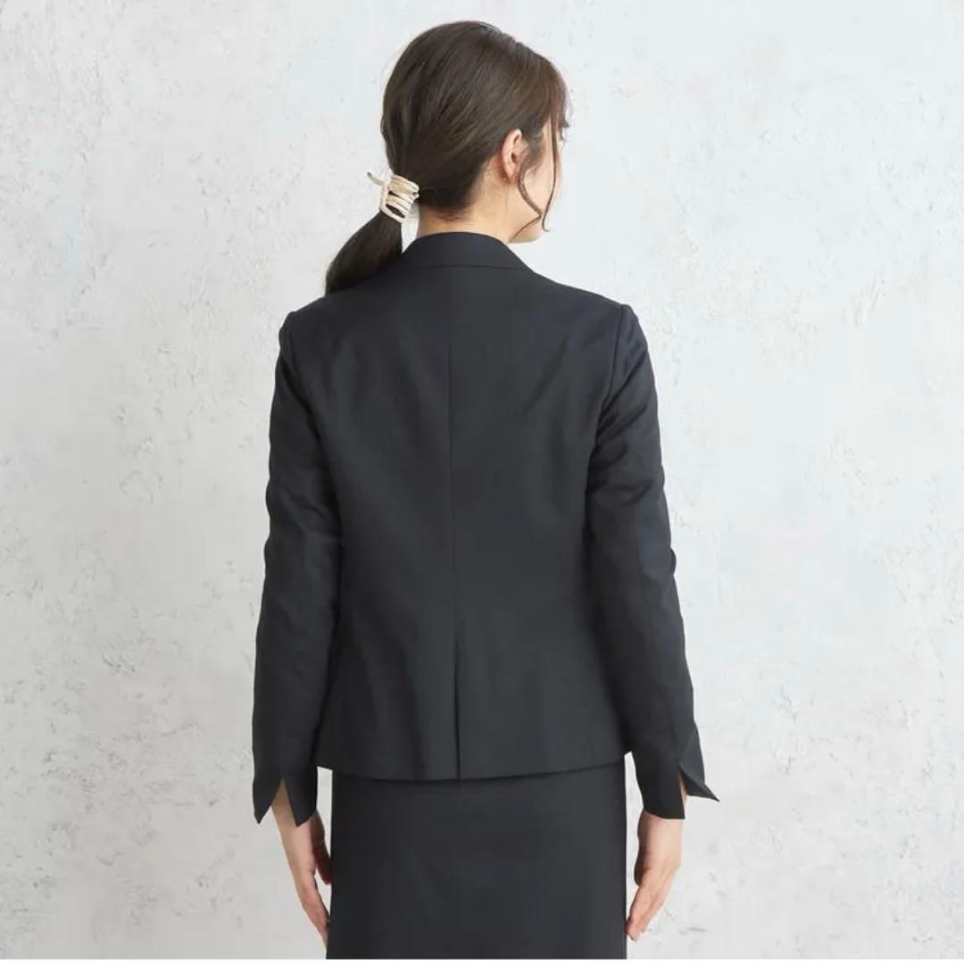 ✨極美品✨ AOKI 洗えるキレイスーツ 黒シャドーストライプ セットアップ