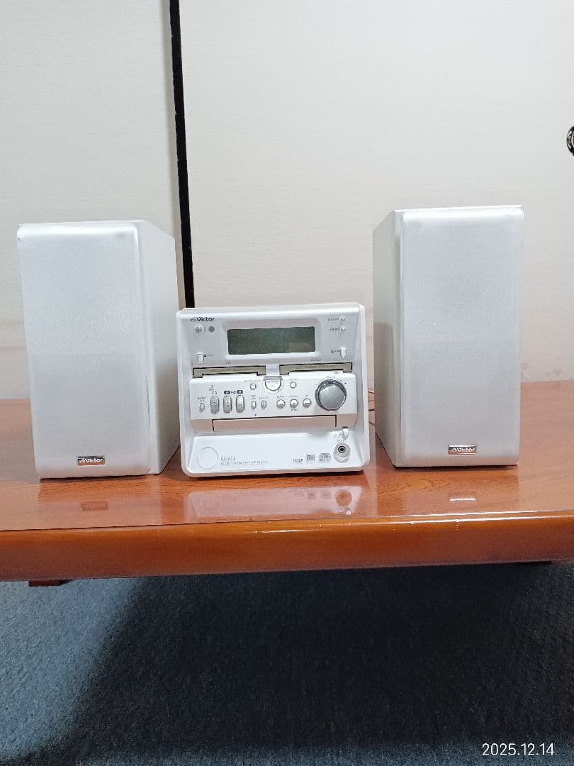ホワイト CD・MD・カセットデッキ　ビクター