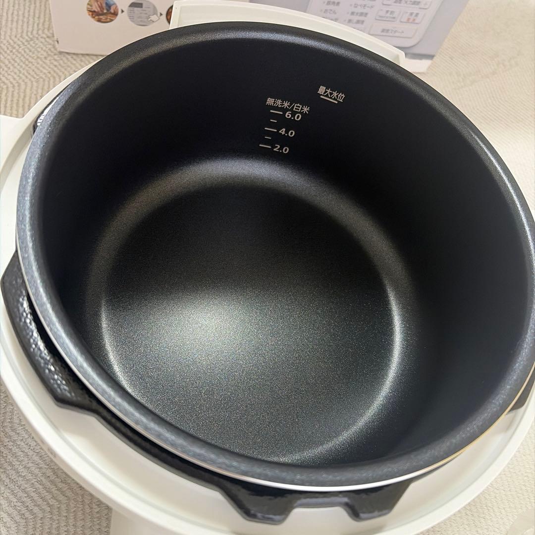 新品未使用！アイリスオーヤマ4.0L電気圧力鍋PC-MA4-W白　低温発酵蒸し器