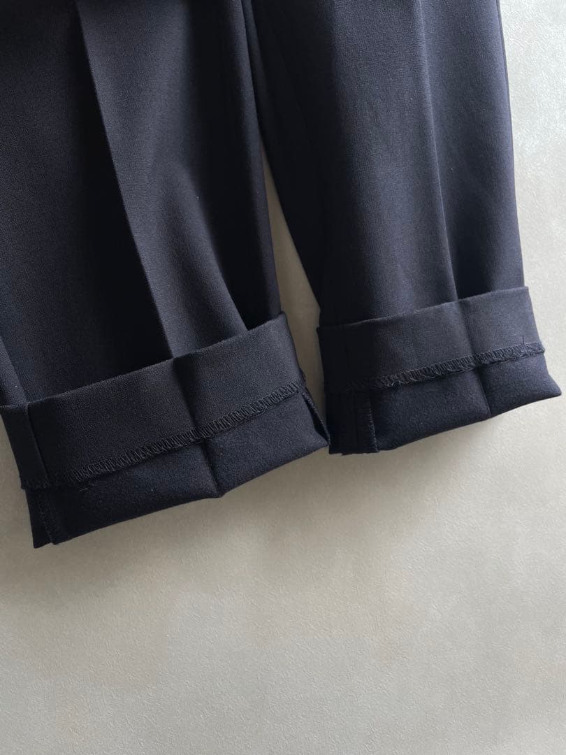 美品✨プラステ　Lサイズ　ノーカラージャケット　　パンツセット　紺　洗える　伸縮