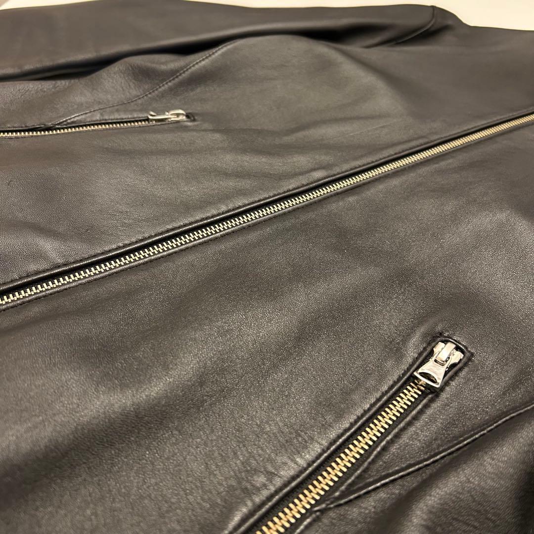 STUDIOUS ブラック レザー シングルライダース