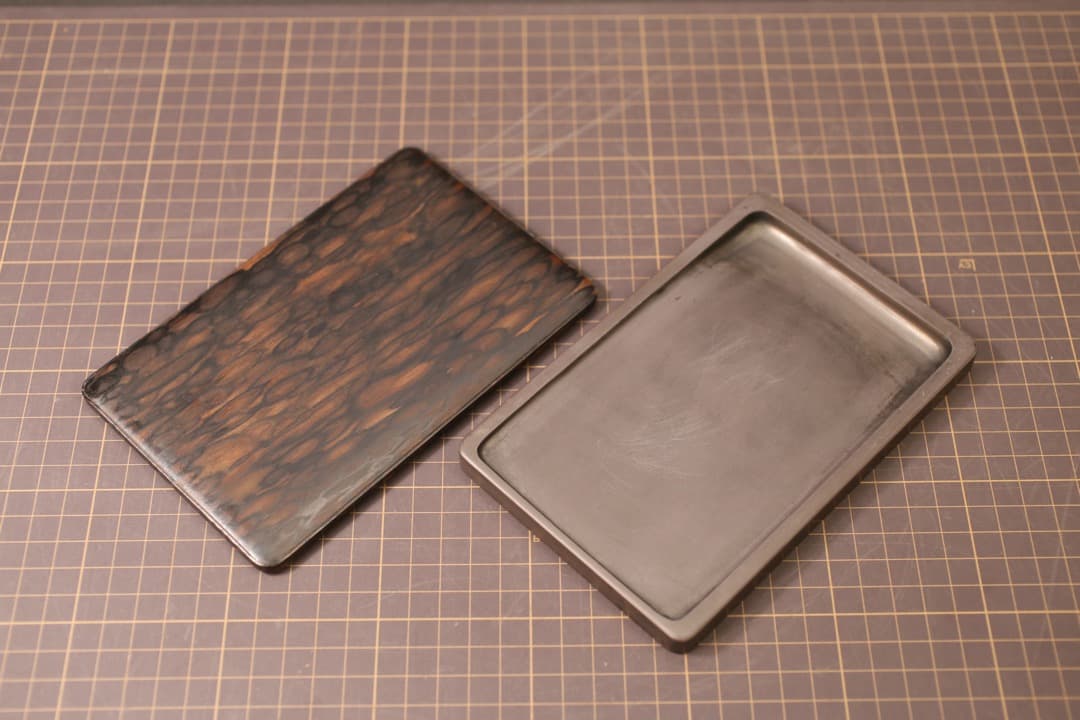 【即購入可】美品／黒柿／朱雀杢蓋／硯／骨董／書家／書道／文房四宝／古美術／古玩