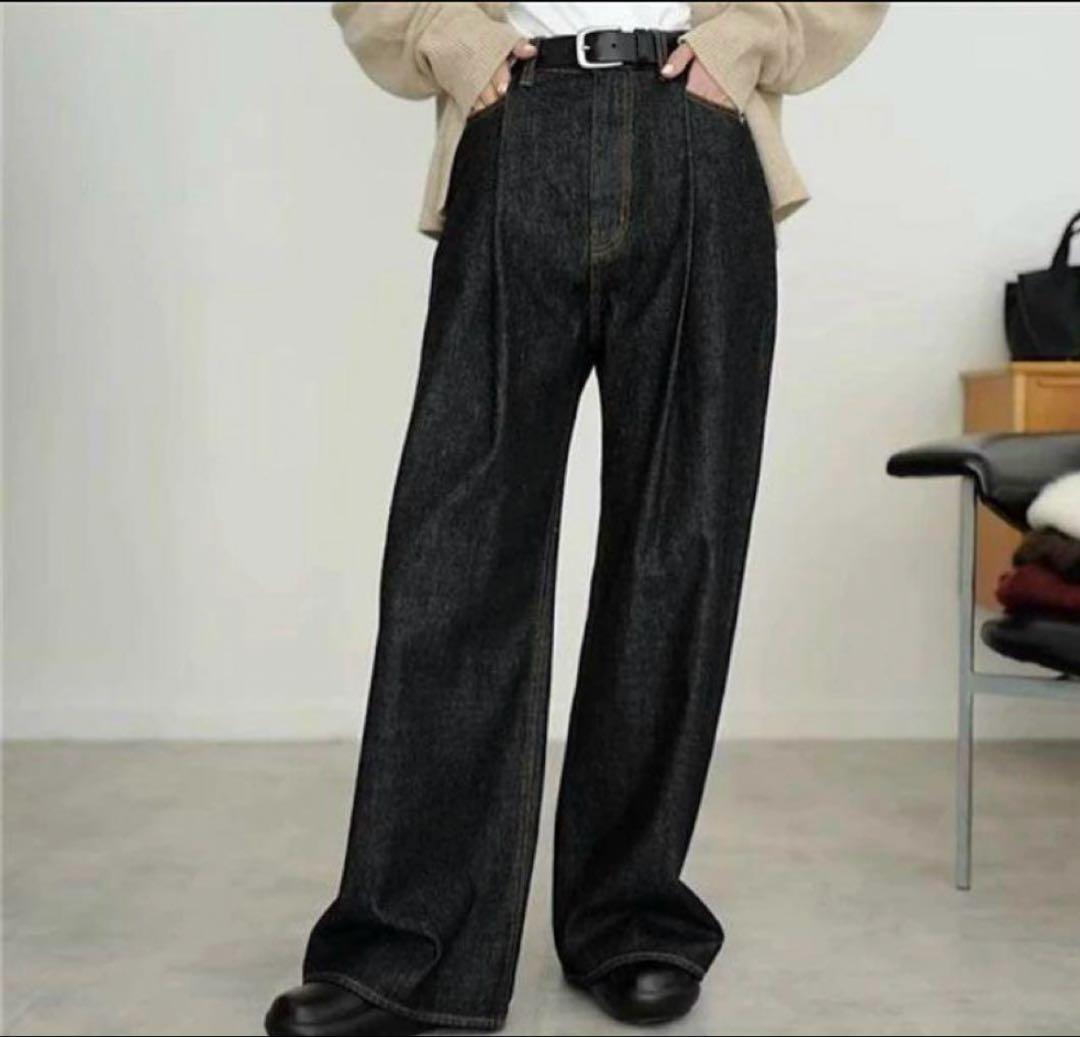 【ももさん専用】完全新品CLANE× 広瀬すずタックワイドデニムライトブラックM