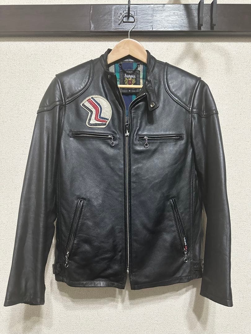 Schott クラシックレーサー ブラック ライダースジャケット M