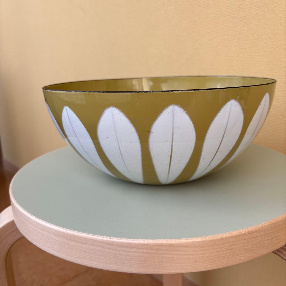 キャサリンホルム 24cm ボウル ロータス オリーブ　北欧 ヴィンテージ 大