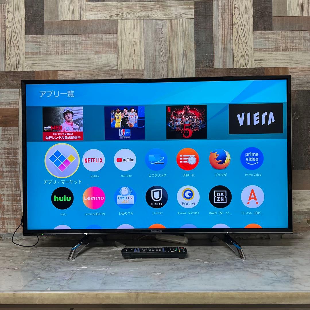 即日受渡❣️全国送料込パナソニック43型4K液晶テレビネット動画アプリ搭載