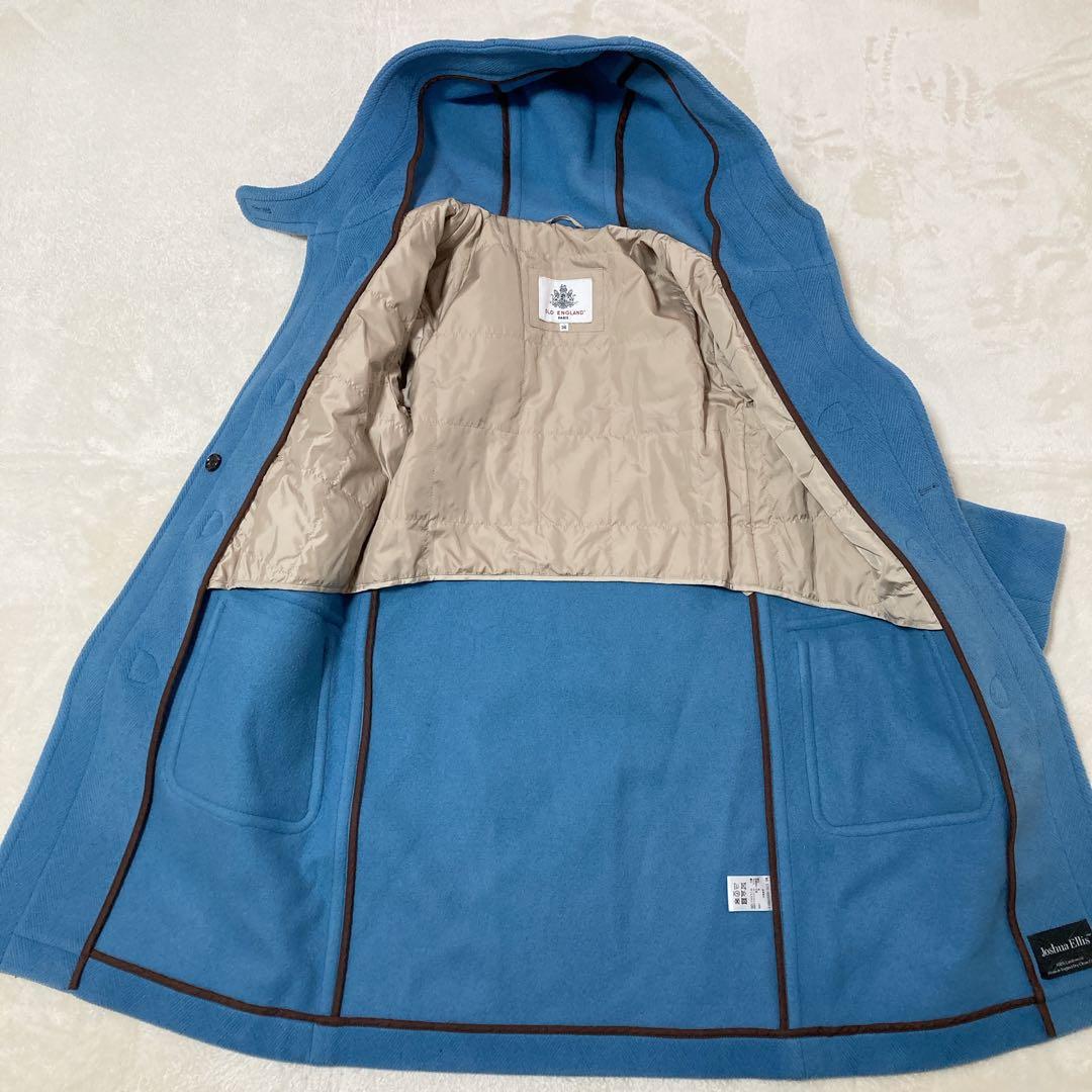 【美品】OLD ENGLAND クラシック ダッフルコート ヘリンボーン ブルー