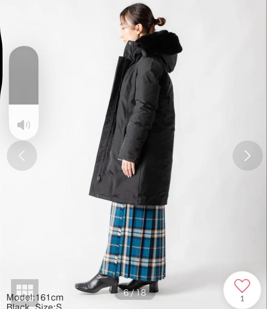 ウールリッチ ボウブリッジ 黒 リアルファー ダウン 3WAY ロングコート S