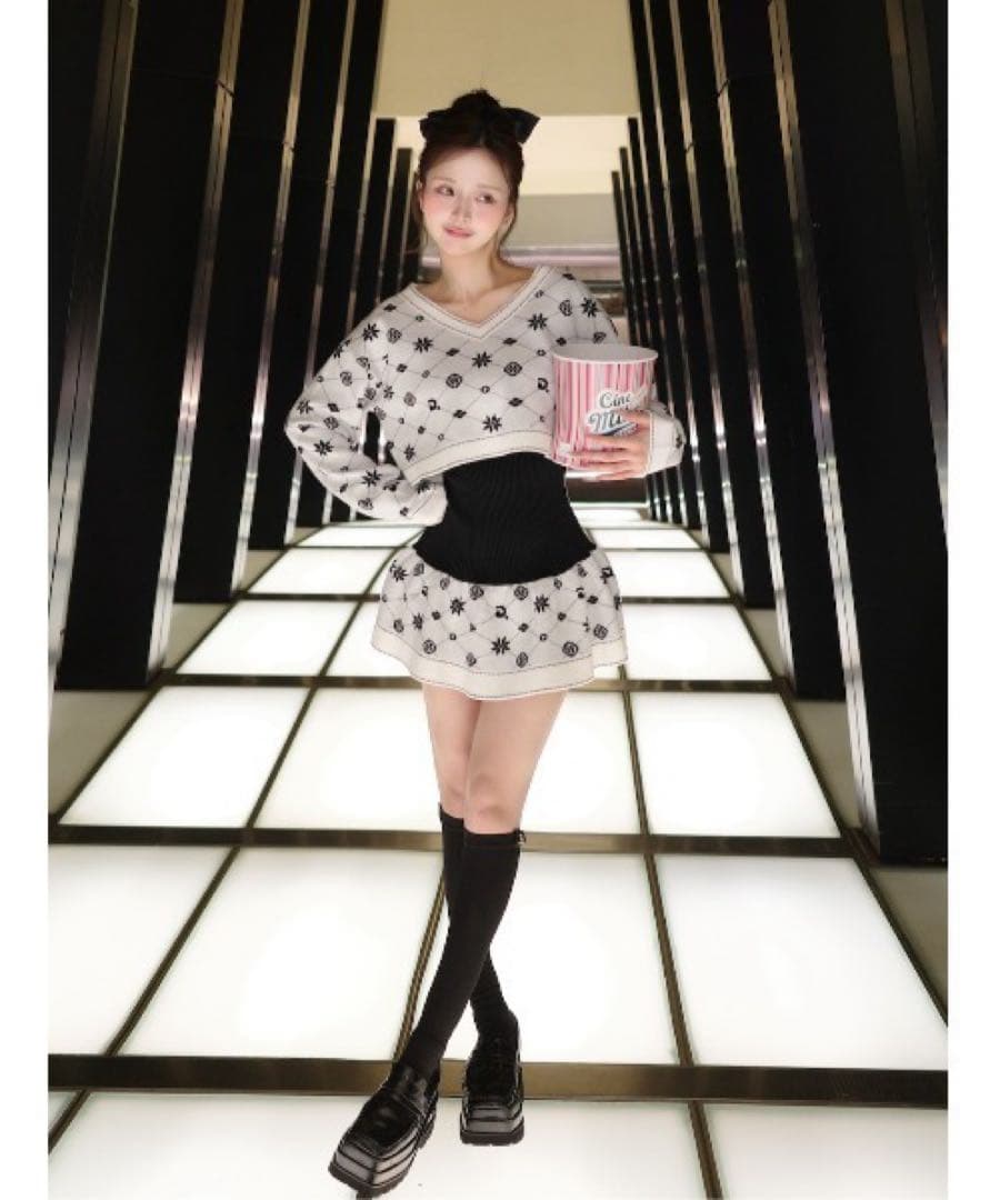 ダーリッチ アンサンブルスノーロゴニットミニワンピース