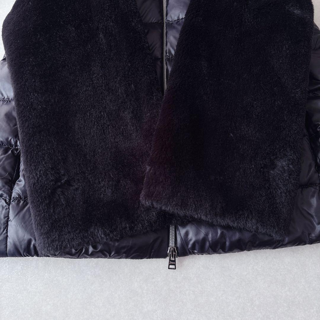 美品★HERNO｜Resort 稀少 エコファーショートダウン ブラック 40