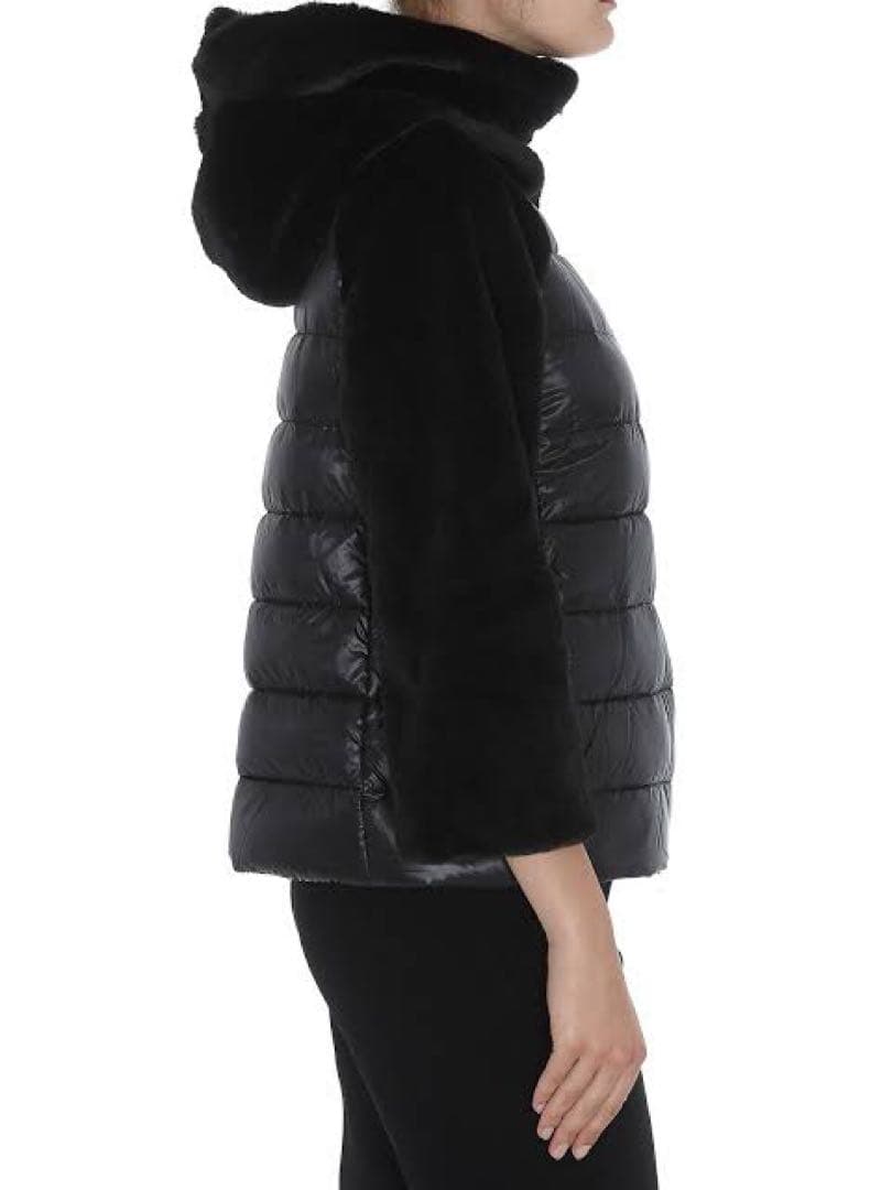 美品★HERNO｜Resort 稀少 エコファーショートダウン ブラック 40