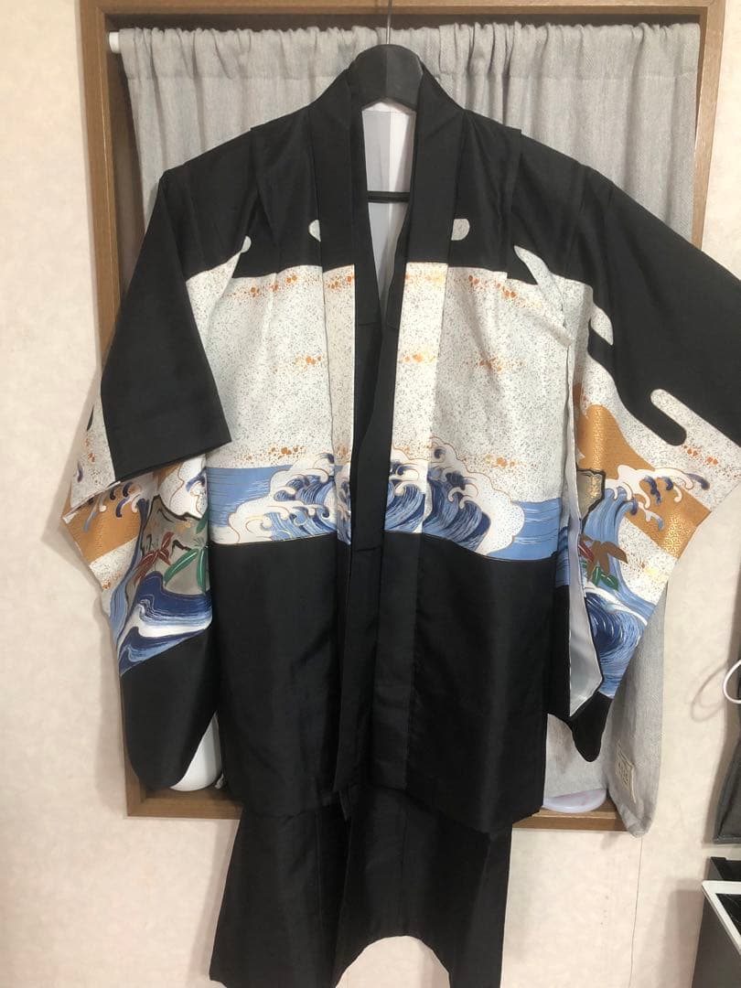 即日発送 七五三 五歳 着物 羽織 袴 8点セット 懐刀 お守り 腰紐付き