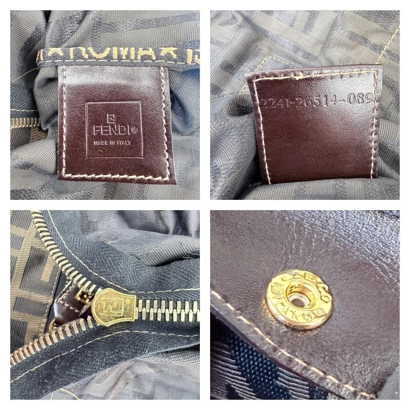 美品 FENDI ボストンバッグ 大容量 ズッカ ロゴ FF金具 ナイロン 旅行