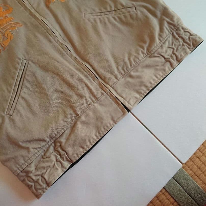 【希少】東洋テーラー 別珍 襟付 スカジャン M 黒 龍 鷹 刺繍 リバーシブル