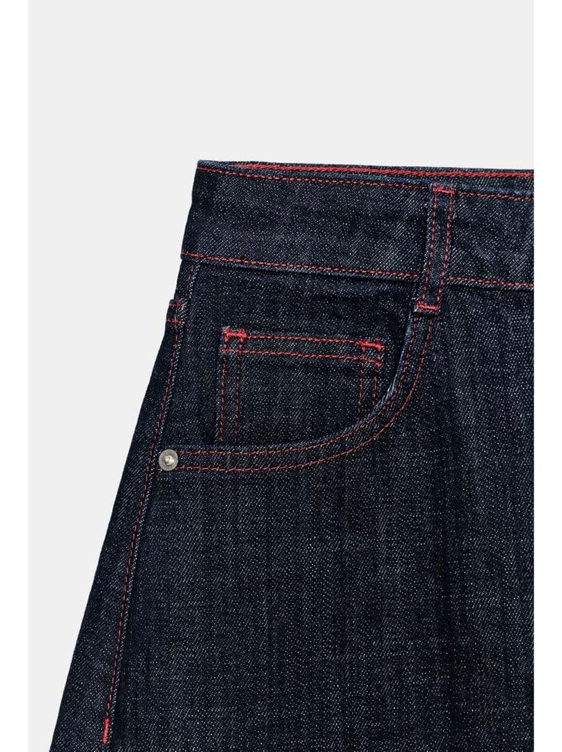 ZARA ハイウエストバレルフィットデニムパンツ