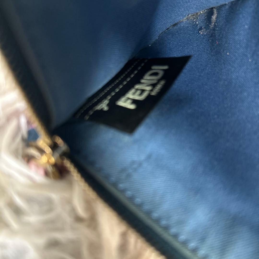 FENDI ポーチ　セカンドバッグ　モンスター　ストーン　ロゴ　PVC