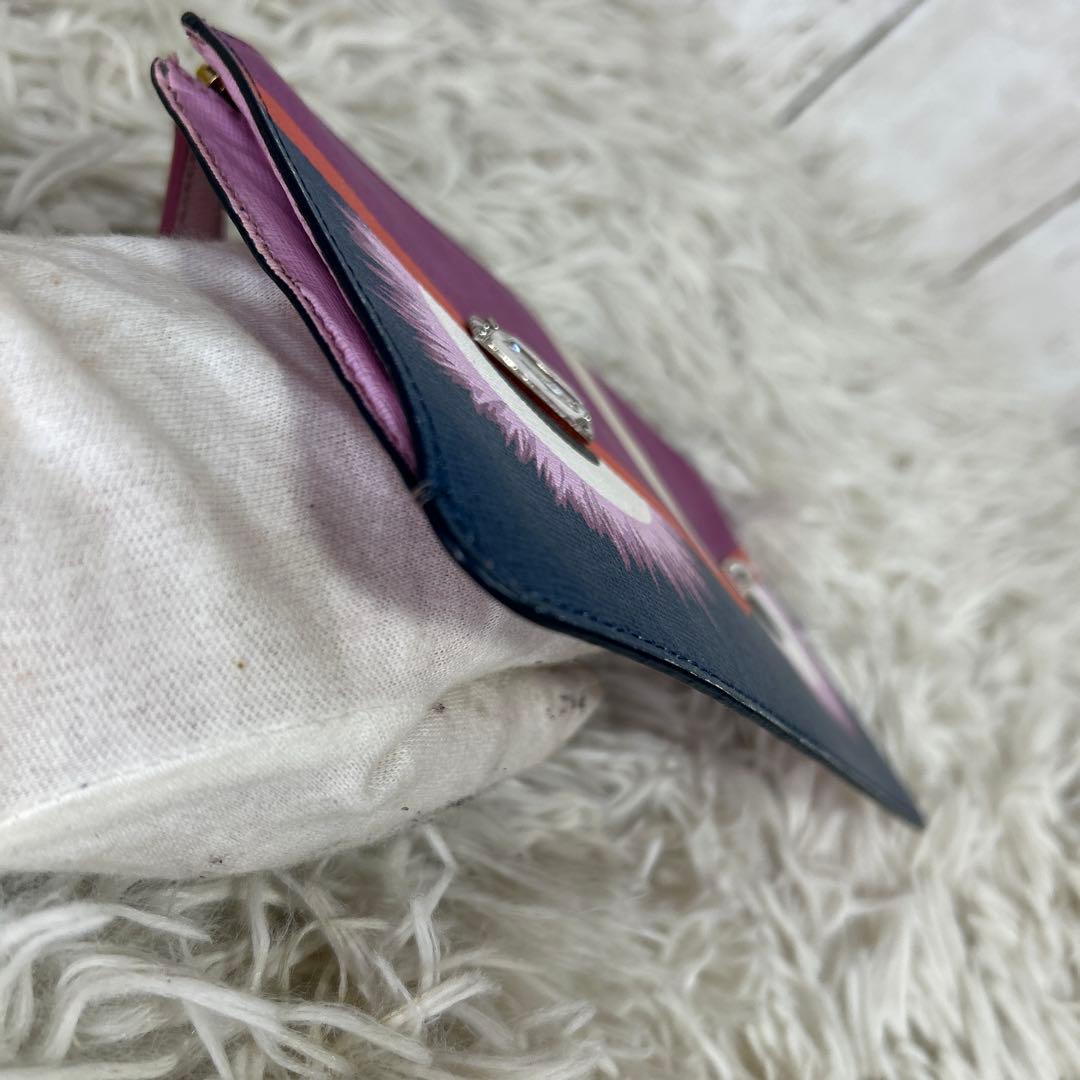 FENDI ポーチ　セカンドバッグ　モンスター　ストーン　ロゴ　PVC